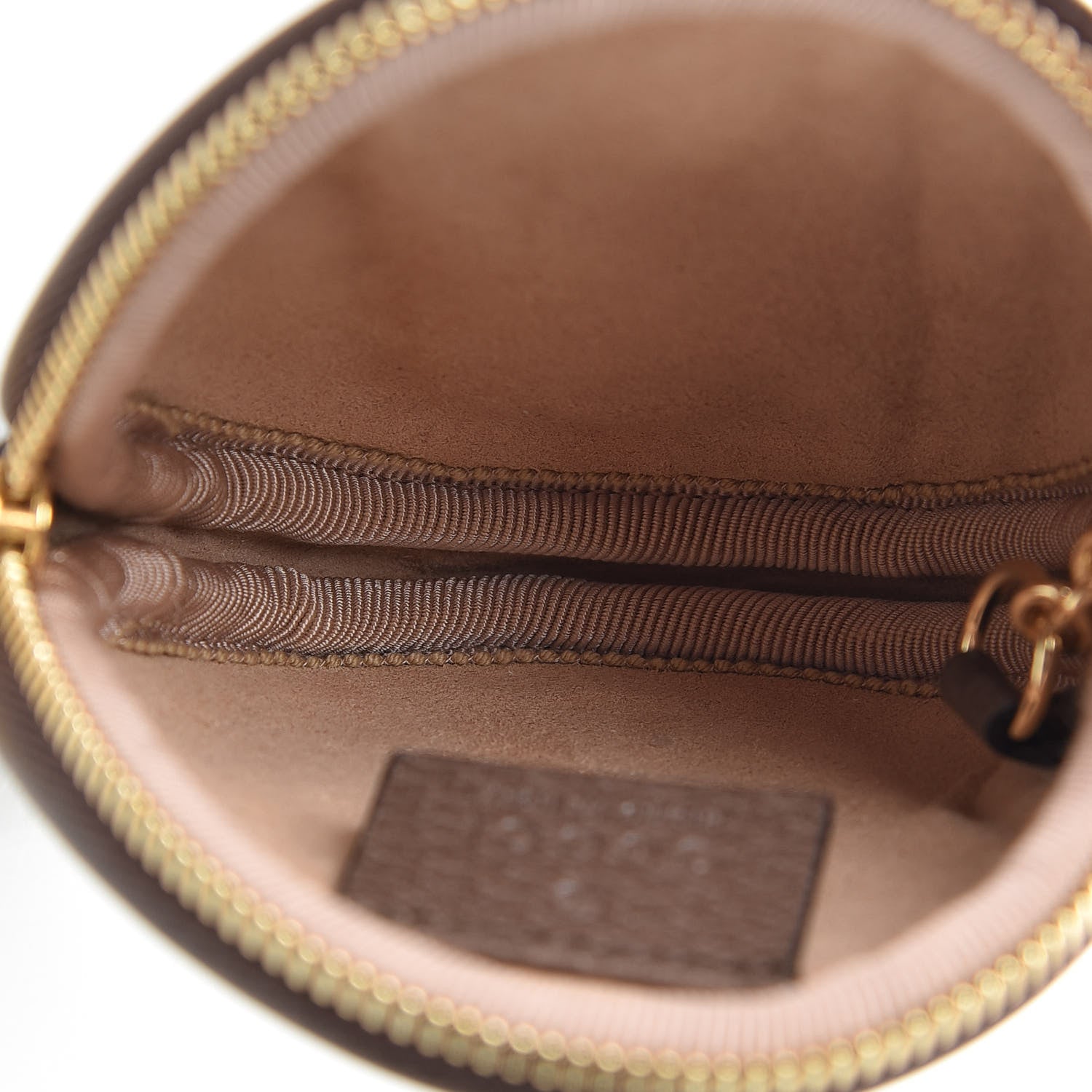 Gucci GG Supreme Monogram Web Ophidia Round Coin Purse Beige New Acero 5 of 8