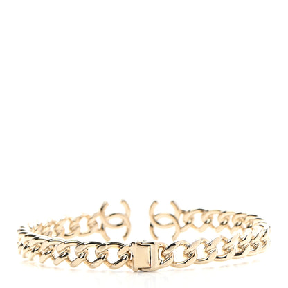 Chanel Metal CC Chain Link Choker Necklace Gold 3 of 4