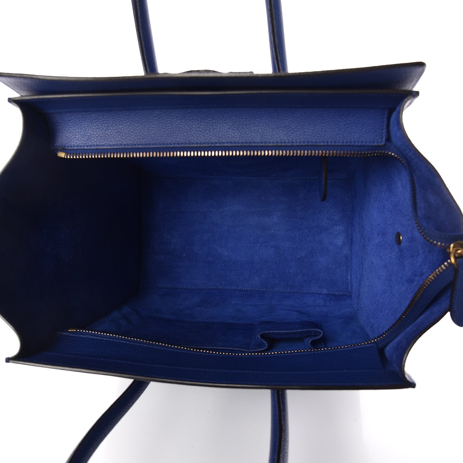 Celine Drummed Calfskin Mini Luggage Indigo 5 of 9