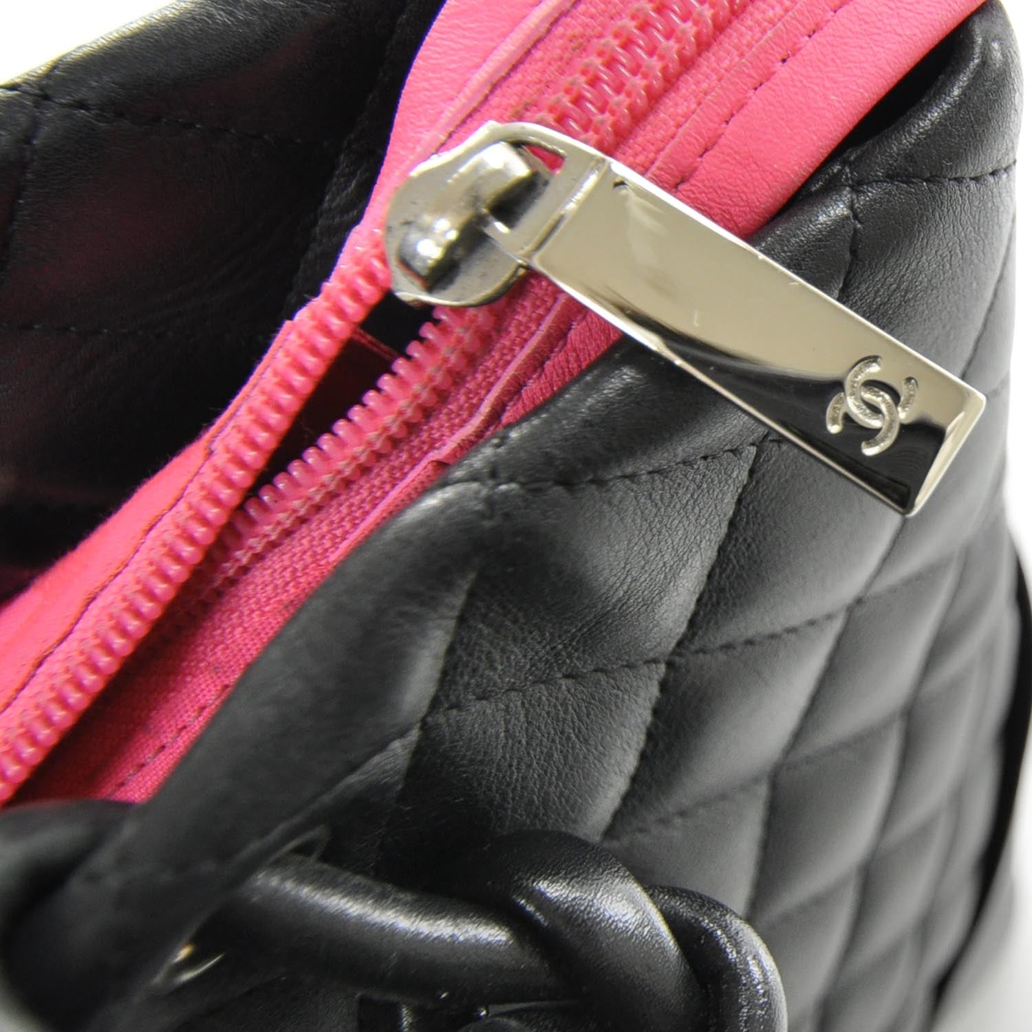 Chanel Calfskin Quilted Medium Cambon Tote Black White 11 of 12