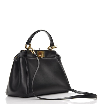 Fendi Nappa Mini Peekaboo Iconic Satchel Black 3 of 8