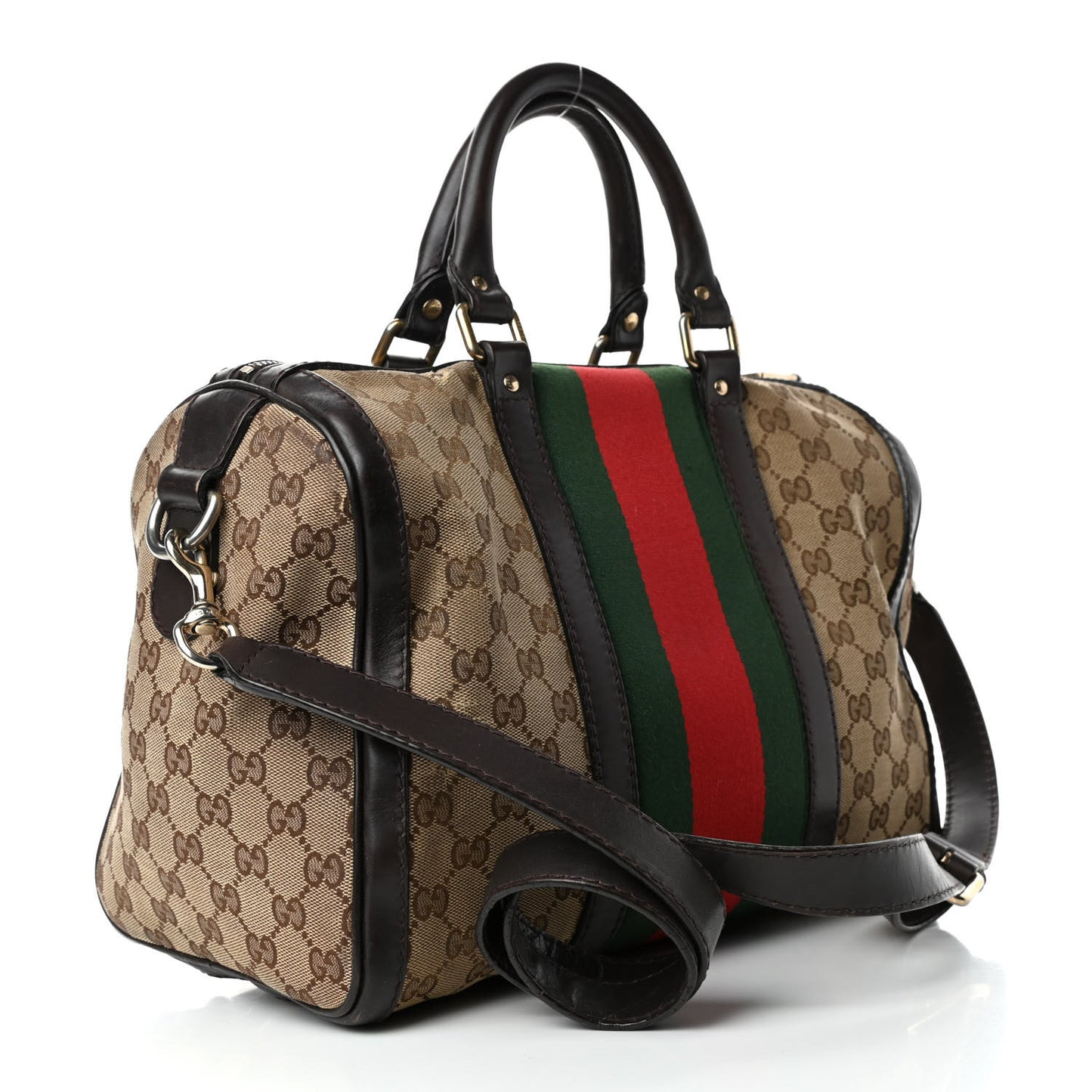 Monogram Vintage Web Medium Boston Dark Brown