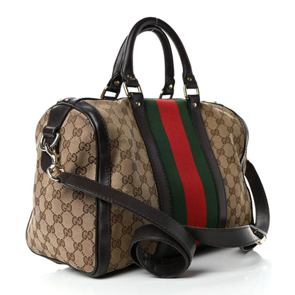 Gucci Monogram Vintage Web Medium Boston Dark Brown 2 of 4