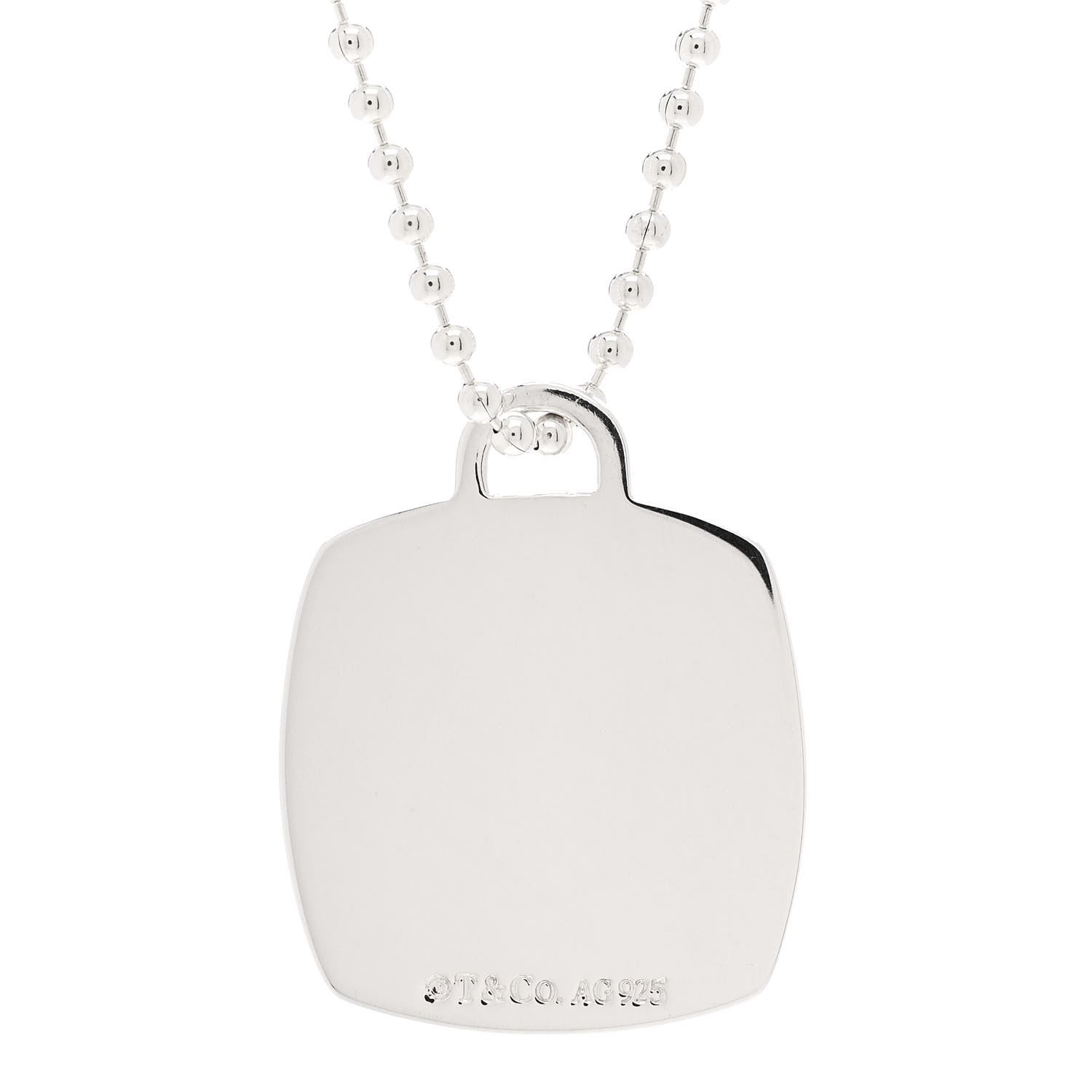 Tiffany Sterling Silver Cushion Charm Pendant Necklace 4 of 6