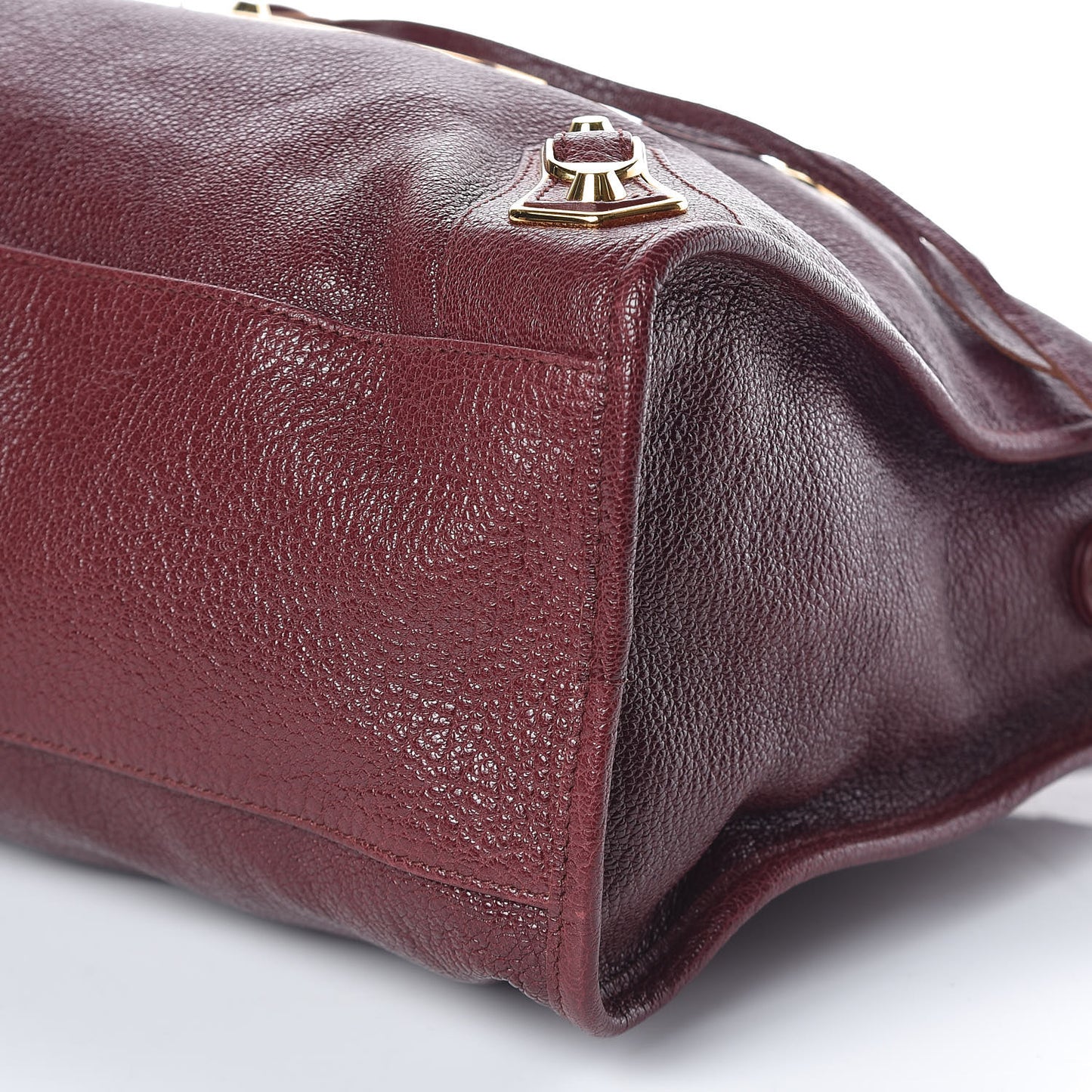 Chevre Gold Metallic Edge Hardware City Bordeaux