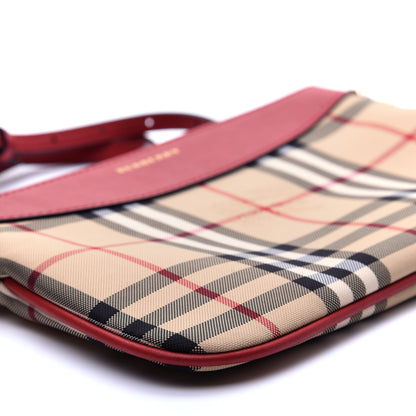 Burberry Horseferry Check Peyton Crossbody Clutch Bag Parade Red 6 of 10