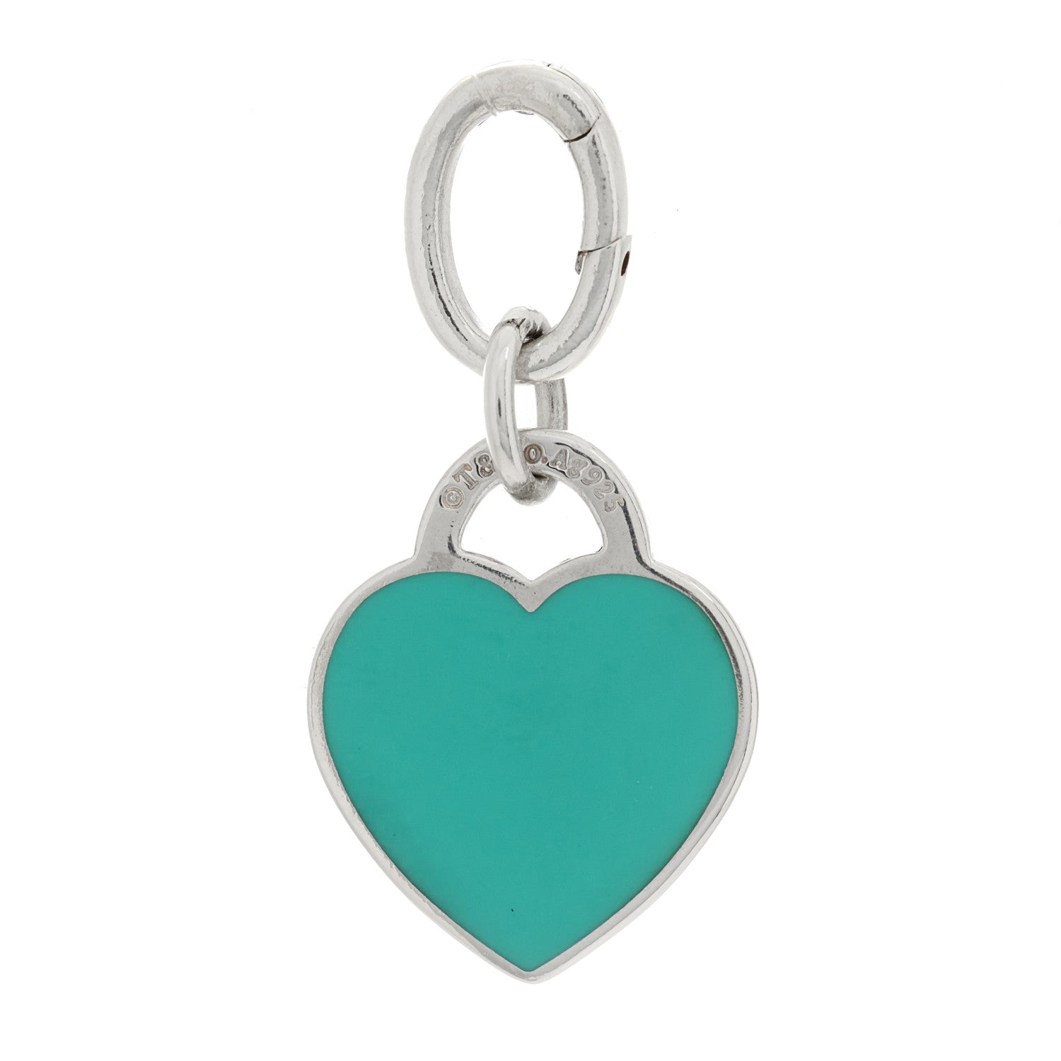 Tiffany Sterling Silver Enamel Small Return to Tiffany Heart Tag Charm Blue 3 of 3