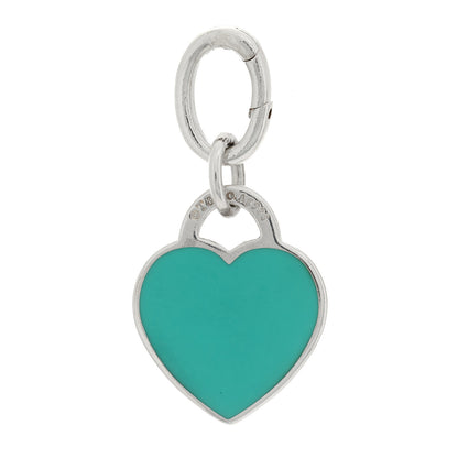 Tiffany Sterling Silver Enamel Small Return to Tiffany Heart Tag Charm Blue 3 of 3