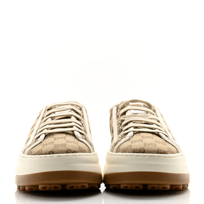 Gucci GG Monogram Mens 1977 Tennis Platform 52mm Sneakers 9 Beige Ebony Mystic White 2 of 8