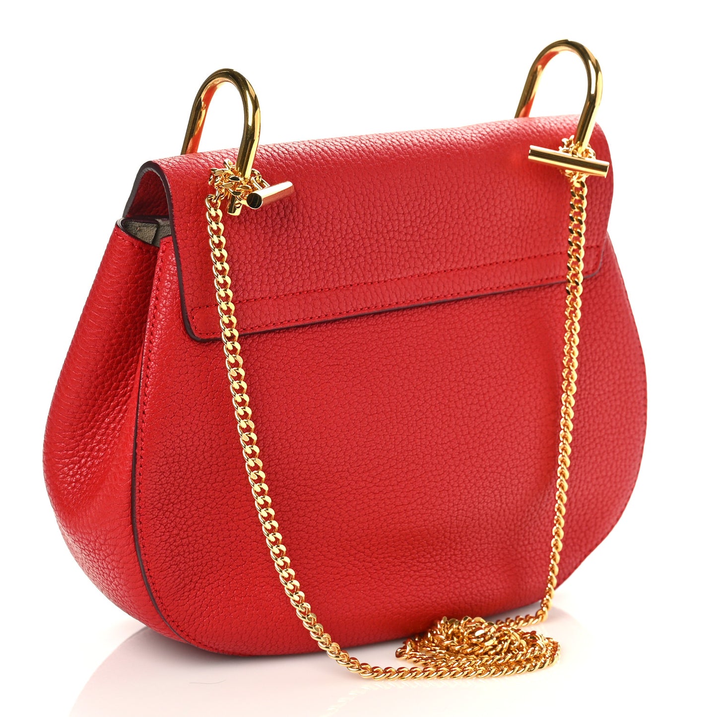 Grained Lambskin Drew Shoulder Bag Plaid Red