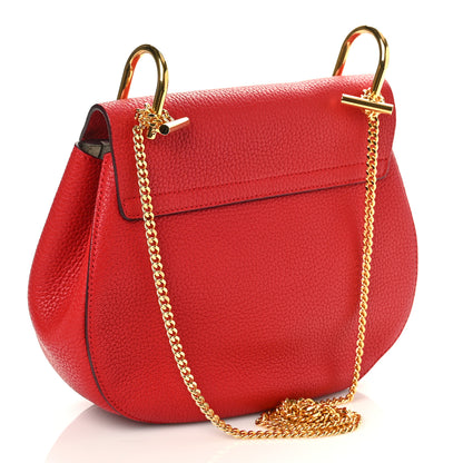 Chloe Grained Lambskin Drew Shoulder Bag Plaid Red 3 of 8