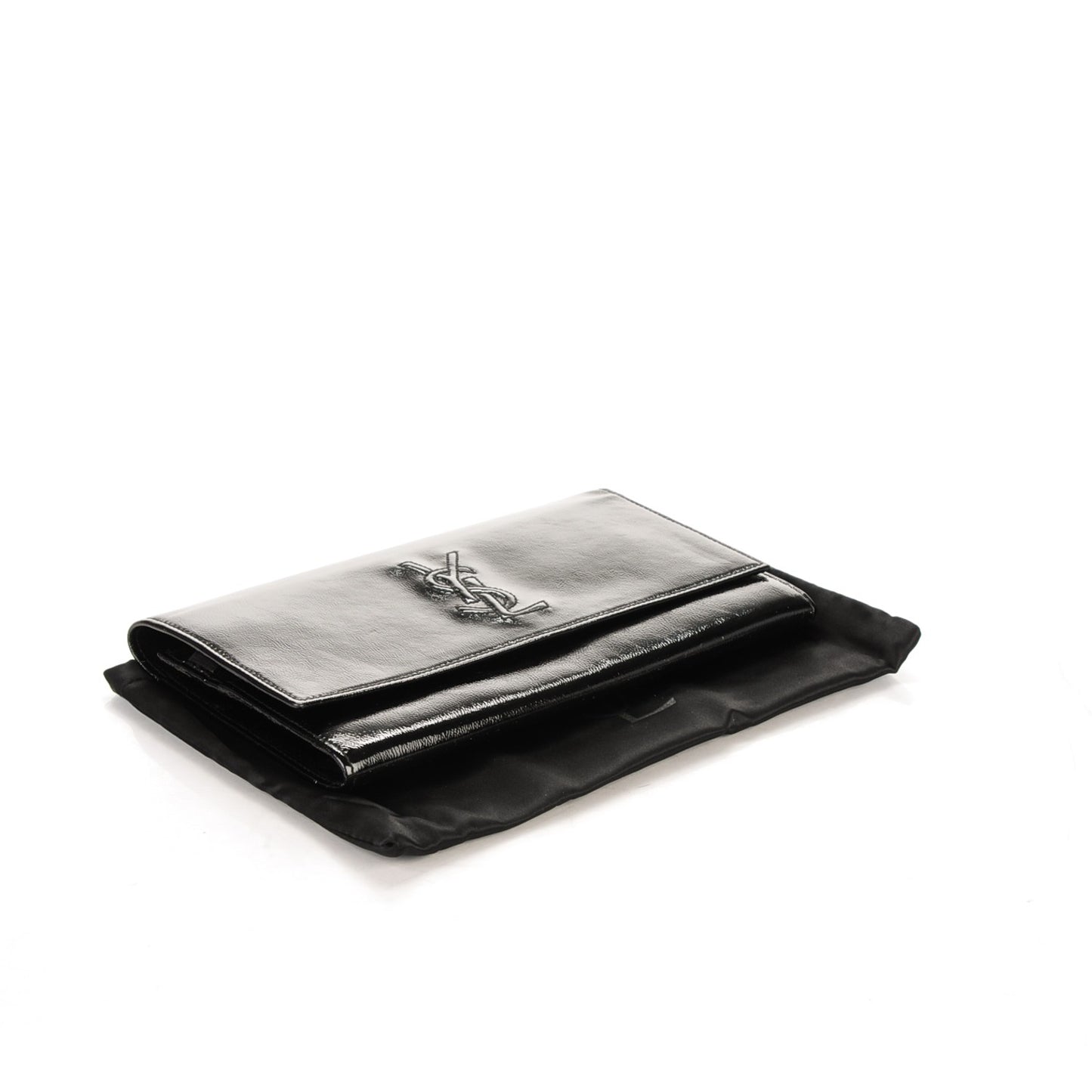 Textured Patent Monogram Small Belle De Jour Clutch Black