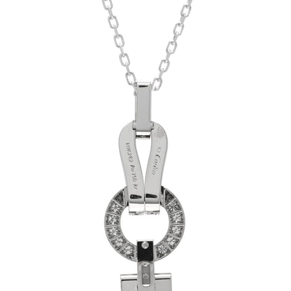 Cartier 18K White Gold Diamond Agrafe Drop Pendant Necklace 4 of 5