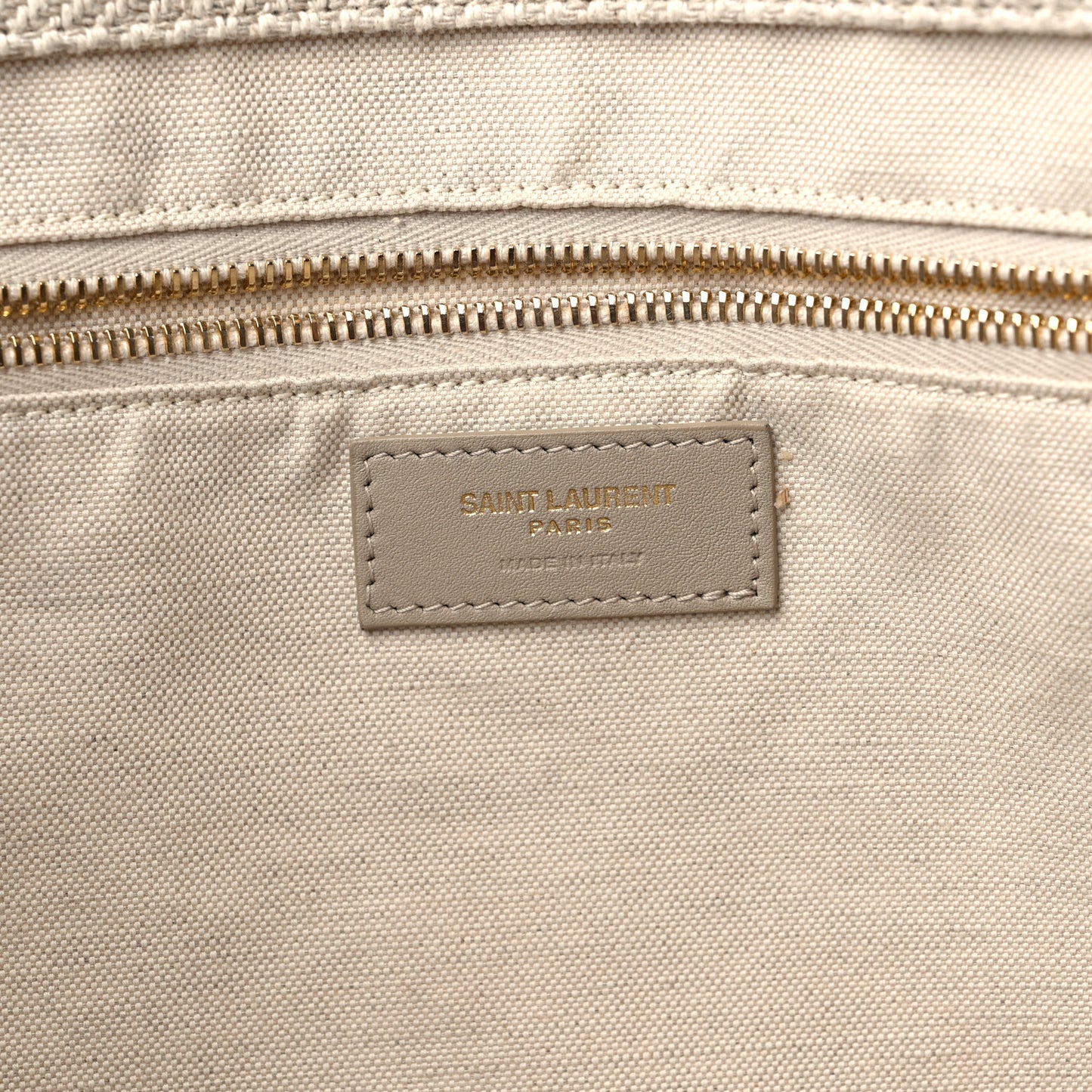 Linen Calfskin Rive Gauche Tote Beige Sea Salt