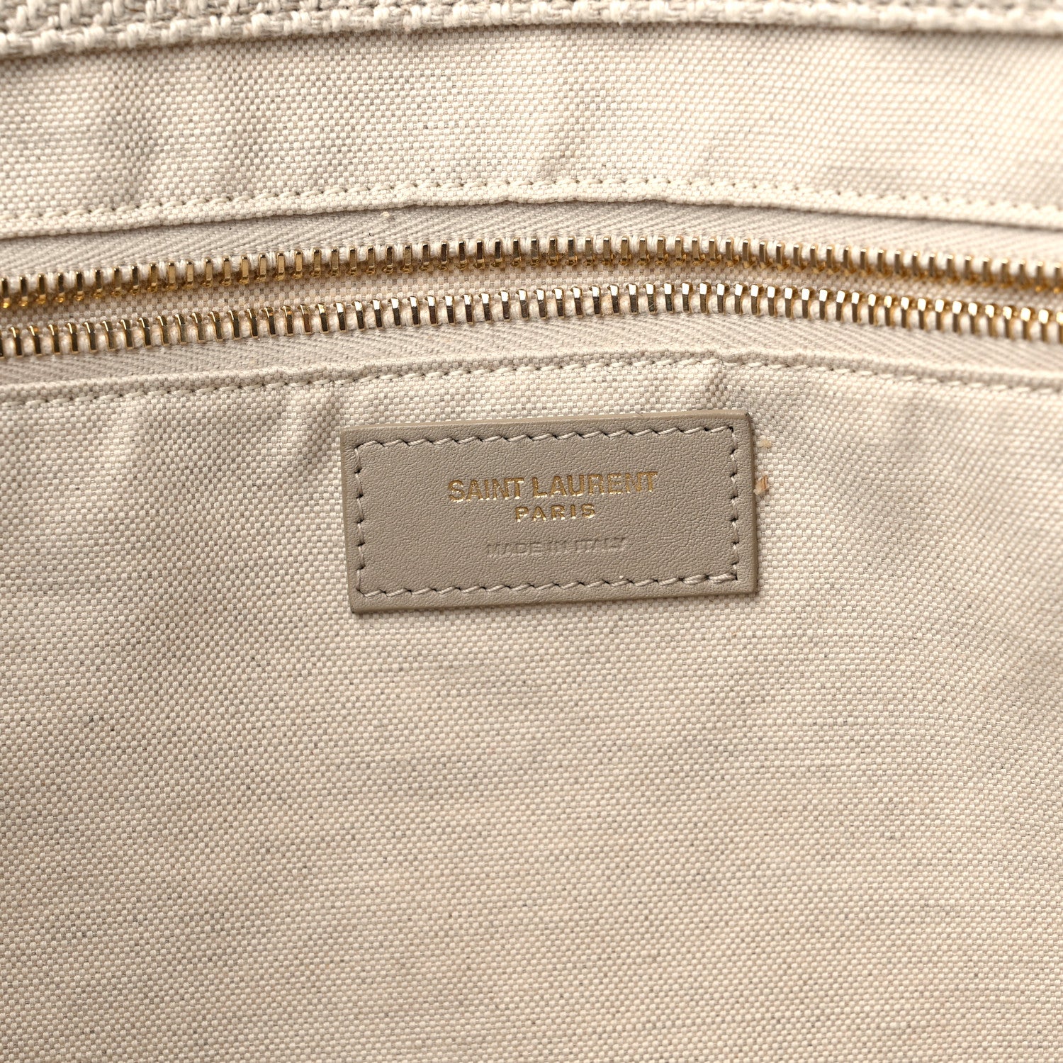 Saint Laurent Linen Calfskin Rive Gauche Tote Beige Sea Salt 6 of 16