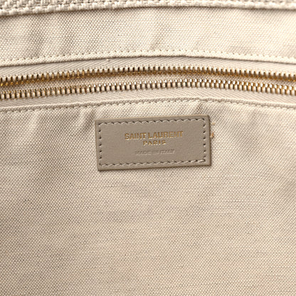 Saint Laurent Linen Calfskin Rive Gauche Tote Beige Sea Salt 6 of 16