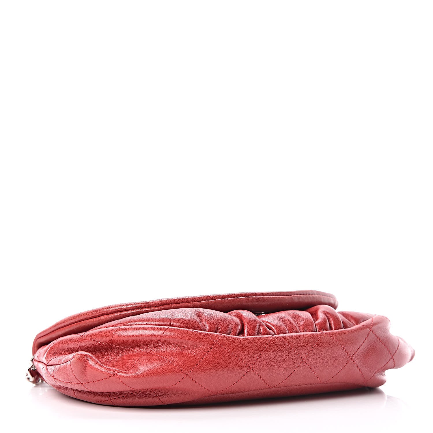 Chanel Lambskin Half Moon Wallet On Chain WOC Red 4 of 14