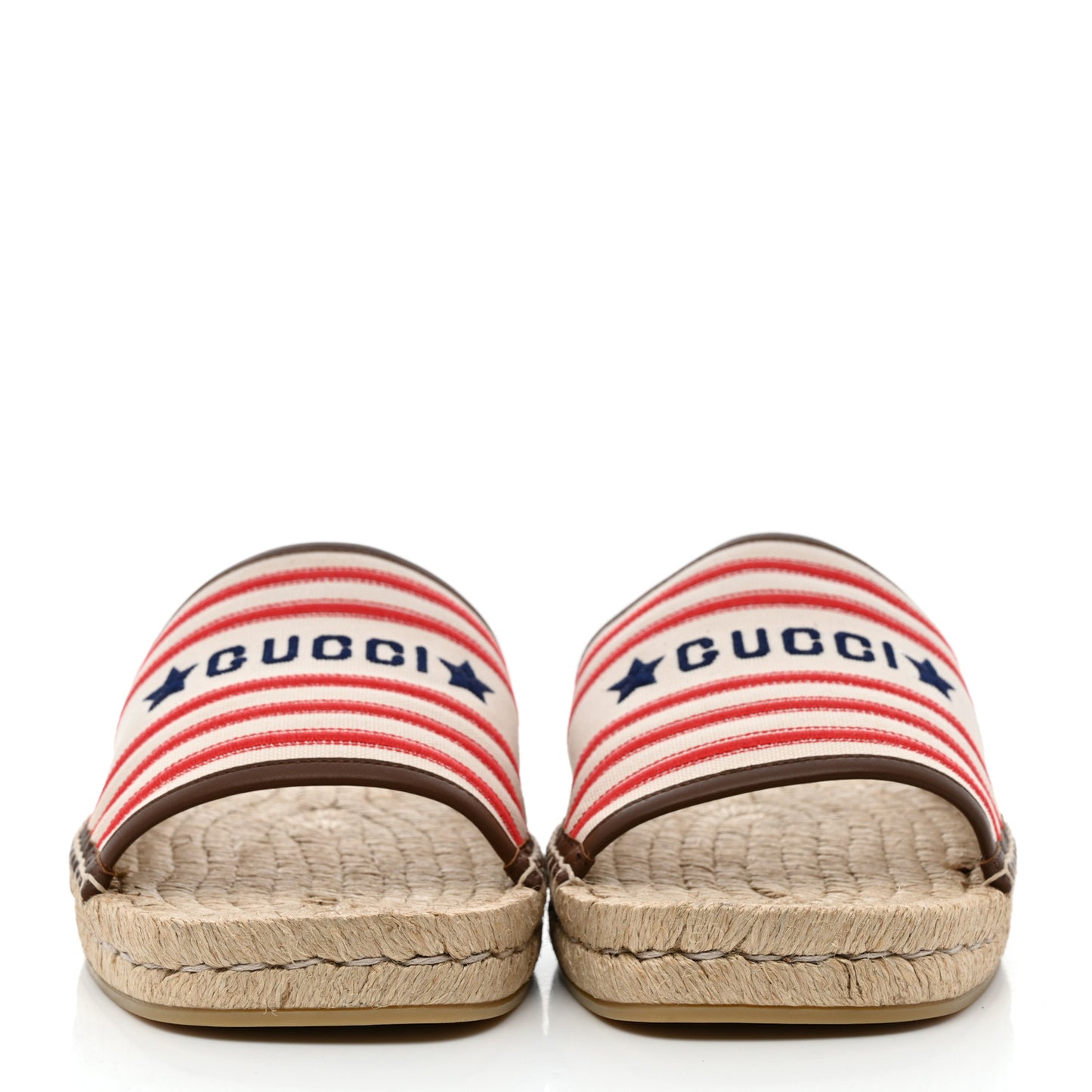 Canvas Miro Soft Calfskin Striped Mens Espadrille Flat Slide Sandals 10 Greggio Brown Sugar