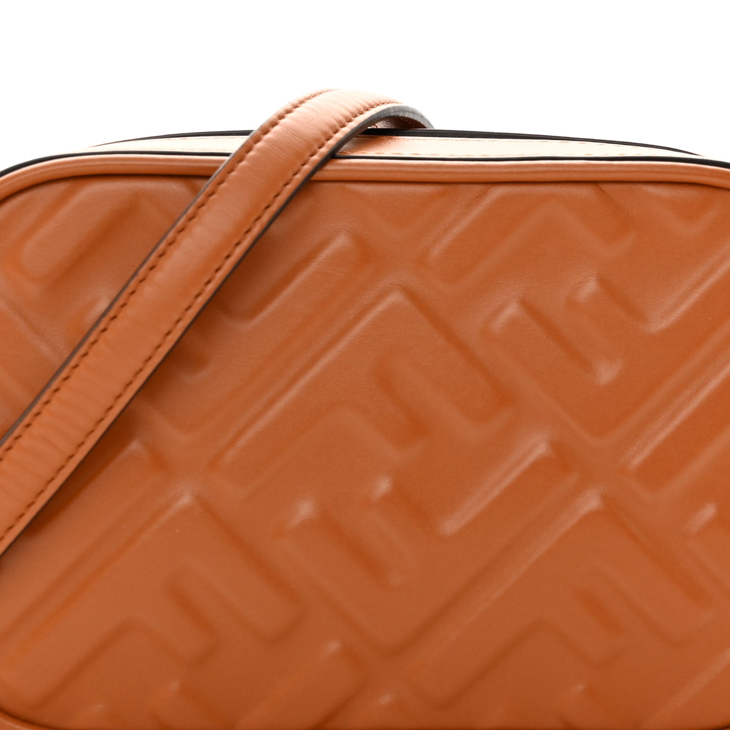Vitello Epoque FF Embossed Camera Case Brandy