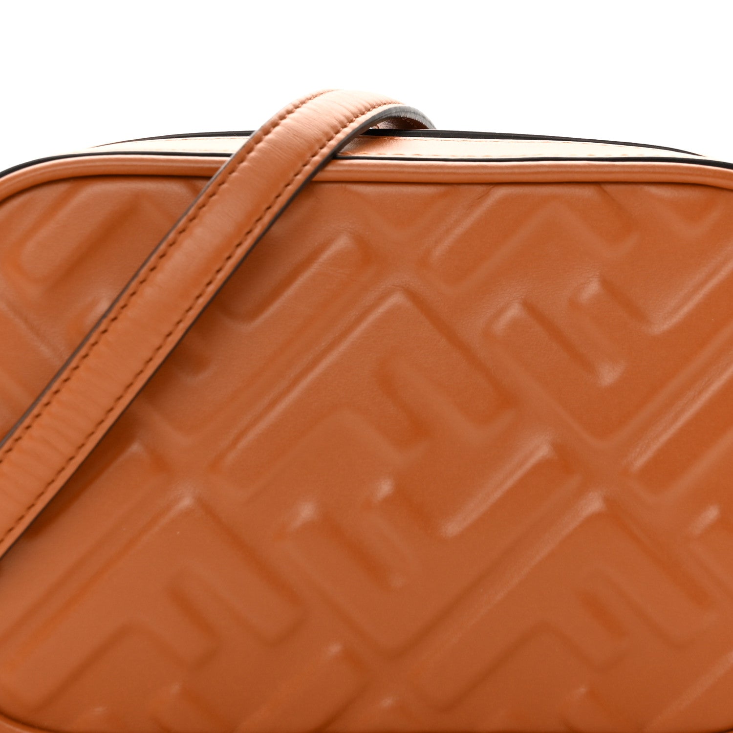 Fendi Vitello Epoque FF Embossed Camera Case Brandy 10 of 13