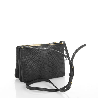 Celine Python Small Trio Crossbody Bag Black 3 of 9