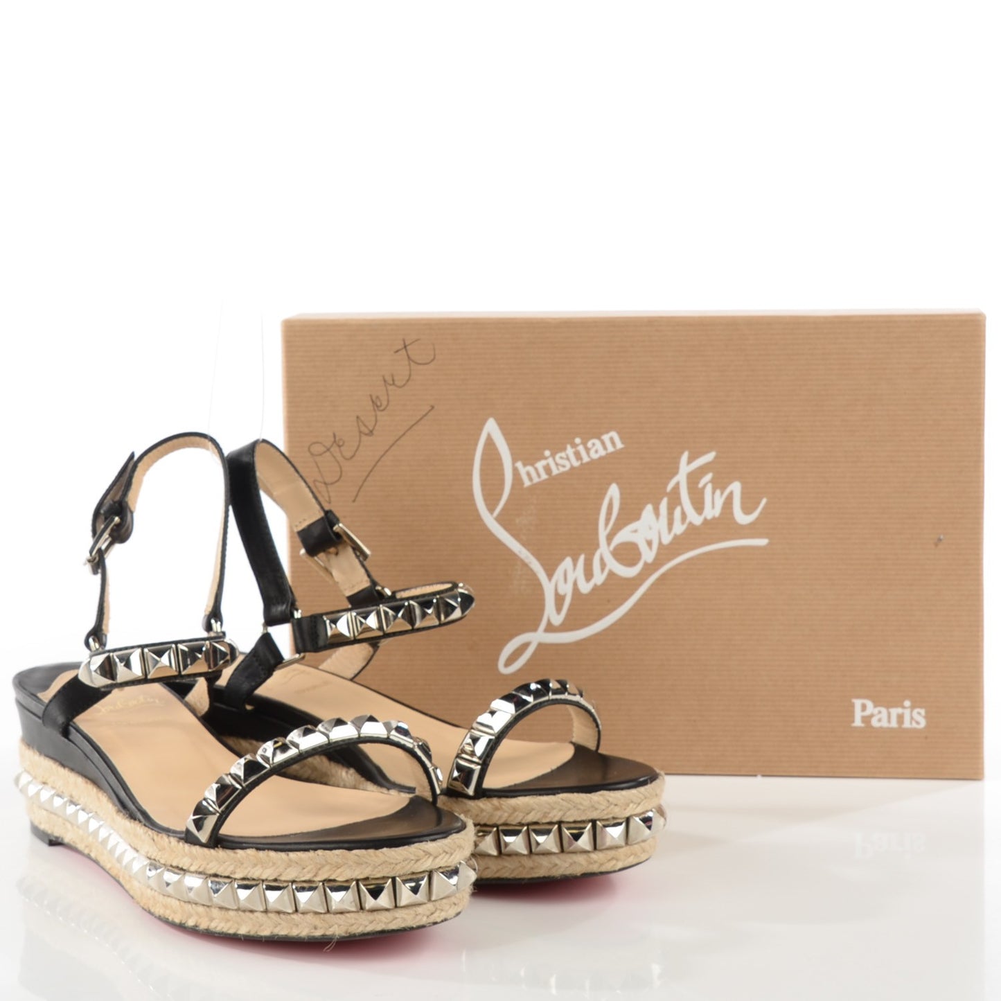 Calfskin Cataclou 60 Platform Sandals 39 Black Silver