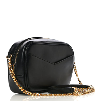 Saint Laurent Canvas Calfskin Leopard Print Monogram Mini Lou Camera Bag Brown 3 of 10
