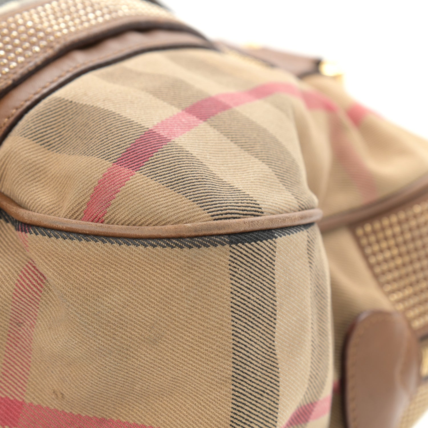 Burberry House Check Studded Knight Satchel Brown 11 of 21