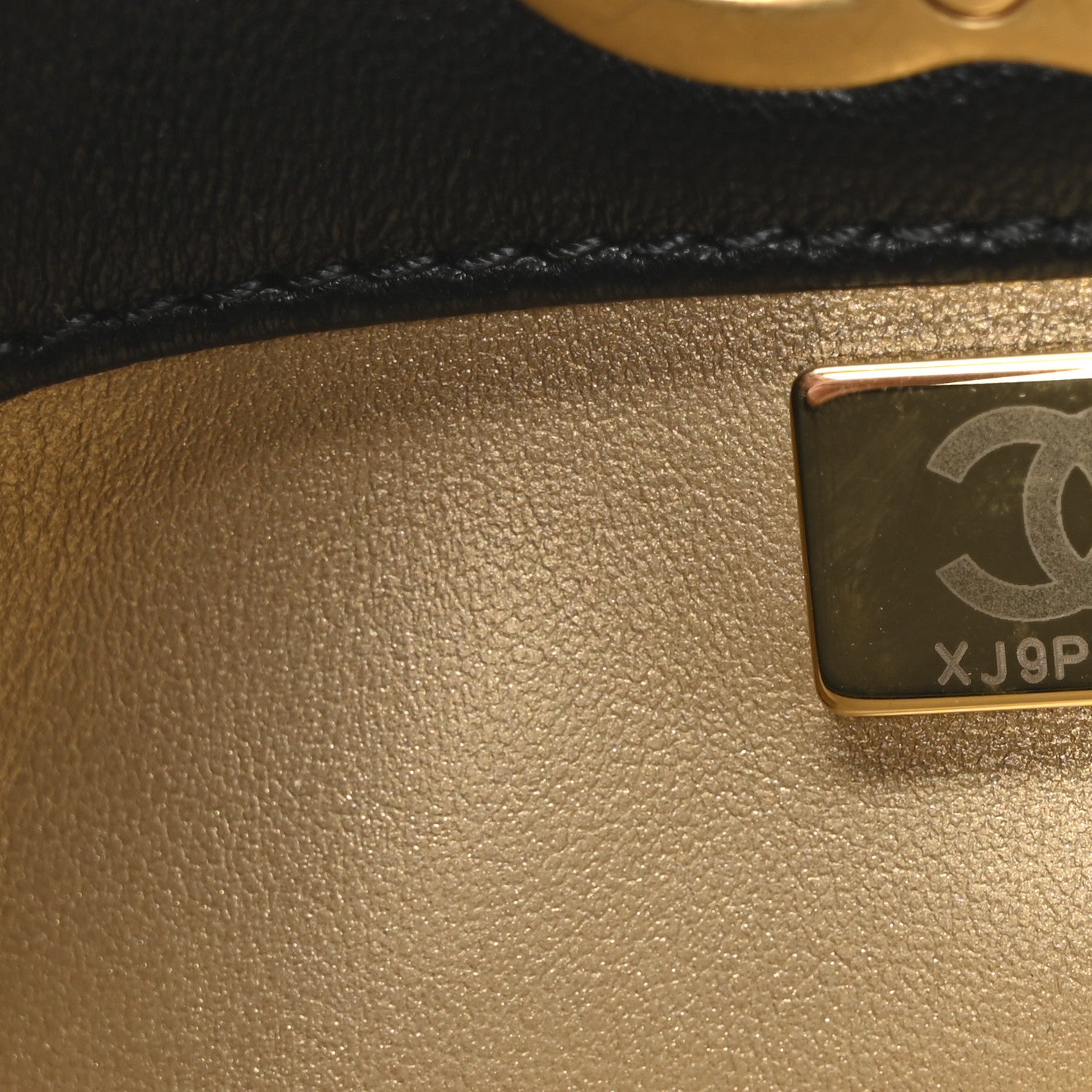 Chanel Lambskin Quilted Enamel Mini Shopping Bag Black 7 of 10