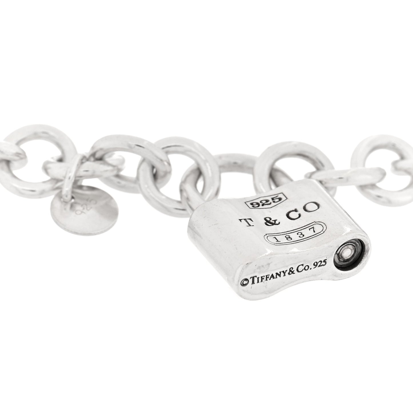 Sterling Silver 1837 Lock Charm Bracelet