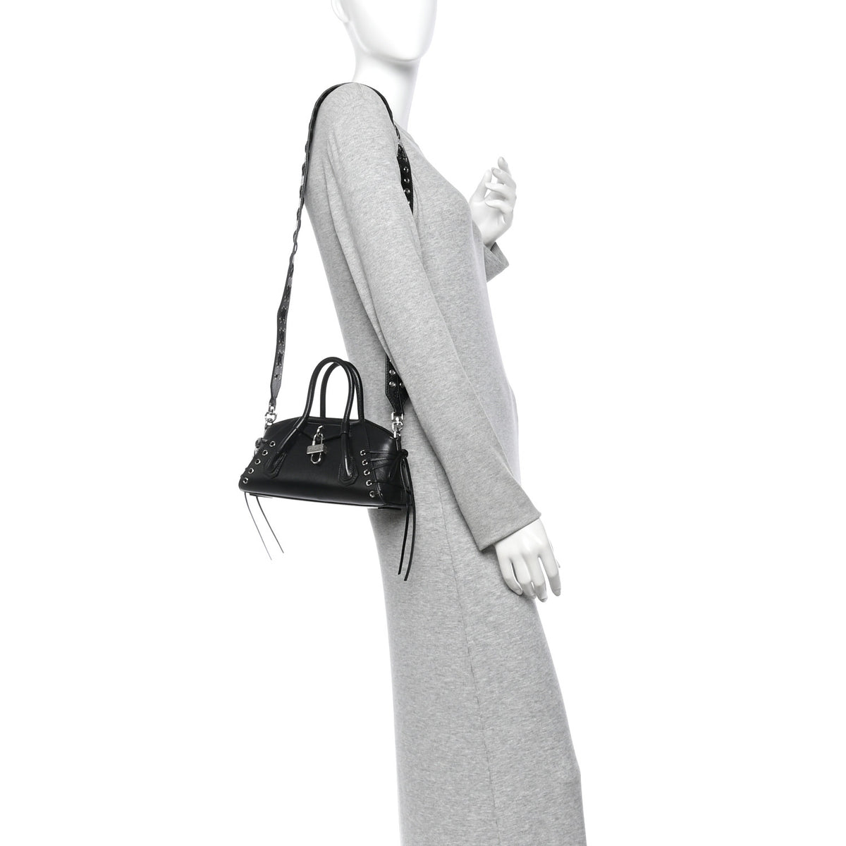 Givenchy Sugar Goatskin Lace Mini Antigona Stretch Black 2 of 9
