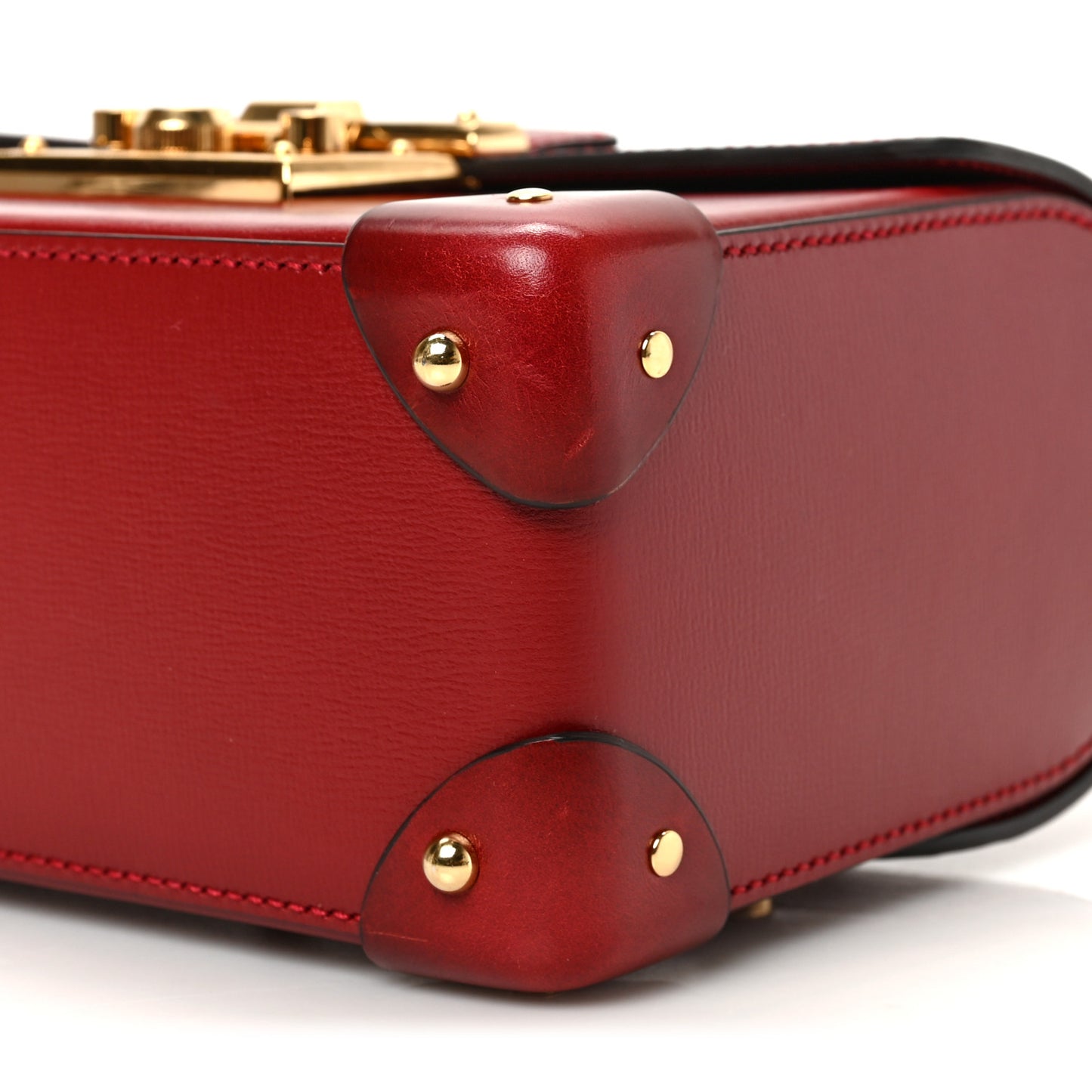 Azalea Calfskin Small Padlock Bamboo Shoulder Bag Romantic Cerise