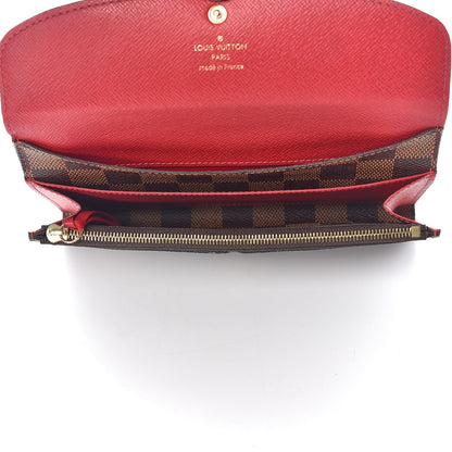 Louis Vuitton Damier Ebene Emilie Wallet Red 5 of 13