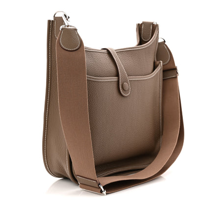 Hermes Taurillon Clemence Evelyne III PM Etoupe 3 of 12