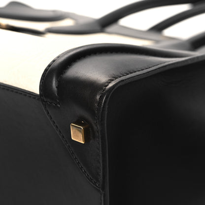 Celine Elephant Calfskin Mini Bi-Color Luggage Black White 9 of 12