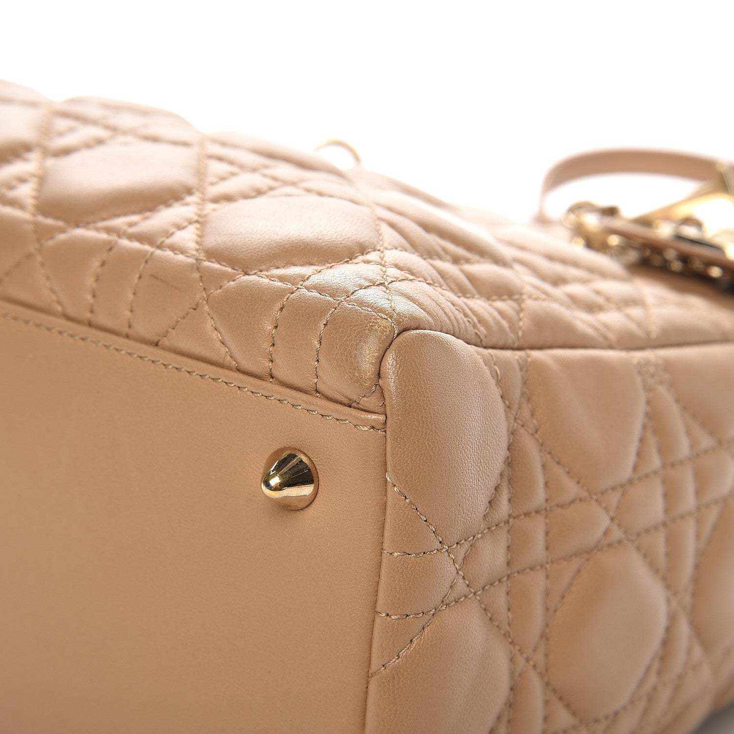 Christian Dior Lambskin Cannage Medium Lady Dior Beige 12 of 12