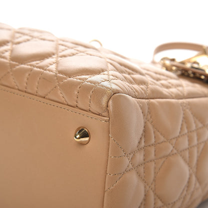 Christian Dior Lambskin Cannage Medium Lady Dior Beige 12 of 12
