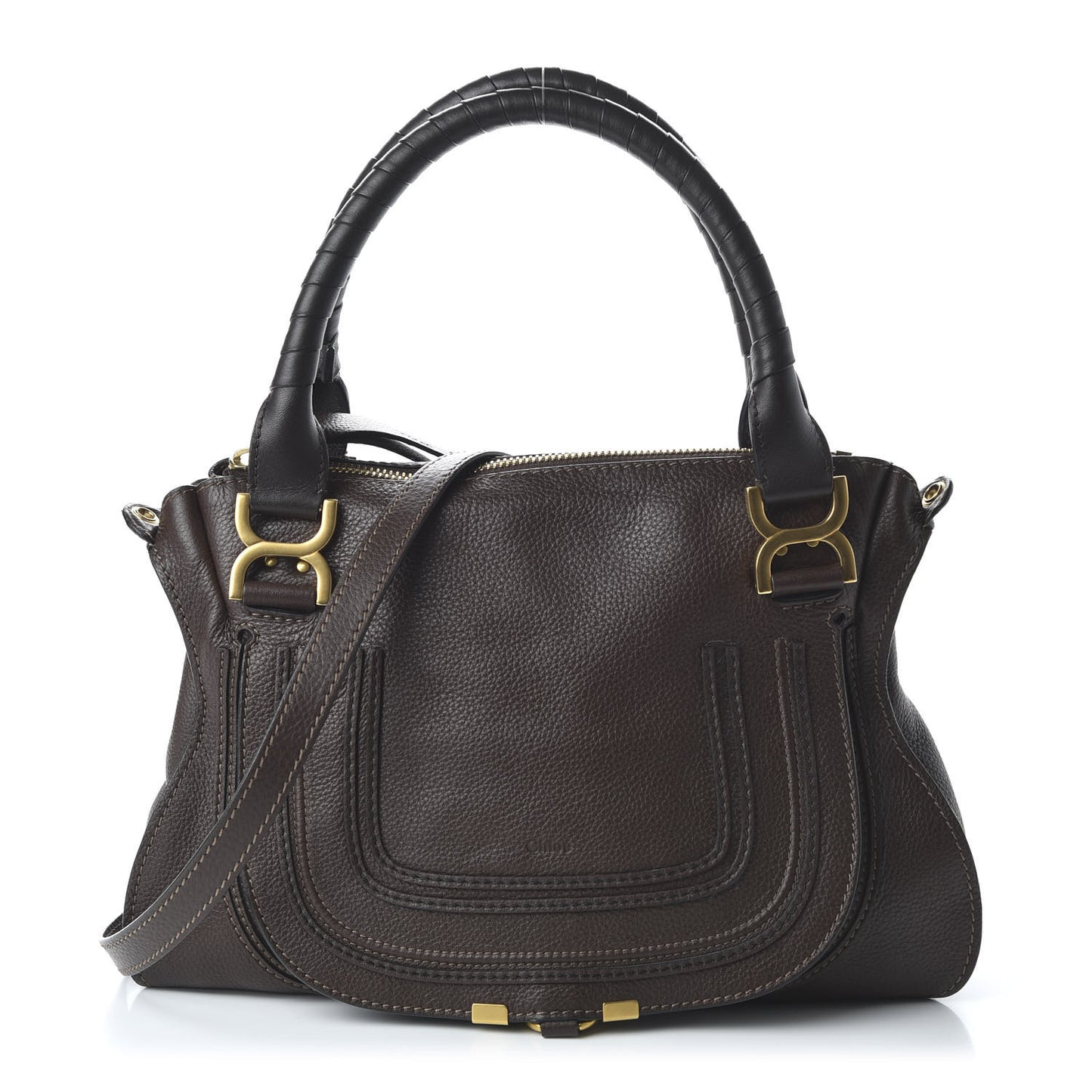 Calfskin Medium Marcie Satchel Coffee Shot