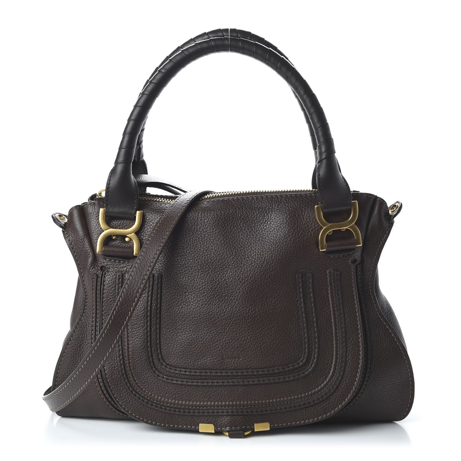 Chloe Calfskin Medium Marcie Satchel Coffee Shot 1 of 10