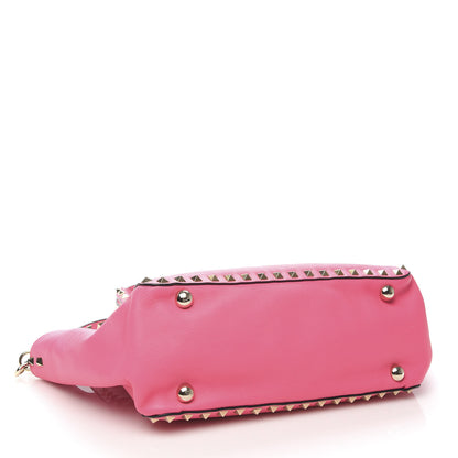 Valentino Garavani Vitello Small Rockstud Tote Fuxia Fluo 4 of 9