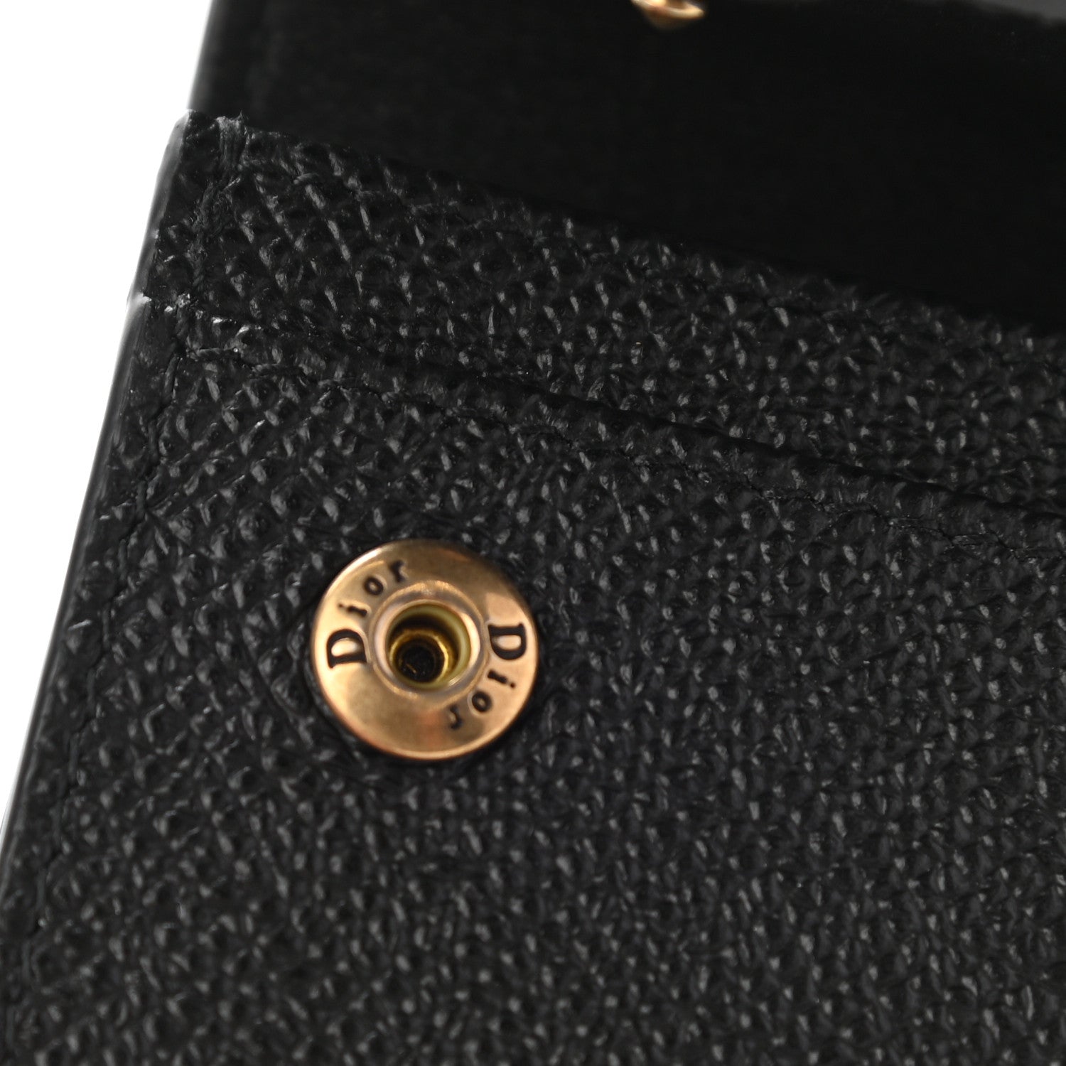 Christian Dior Grained Calfskin Saddle Card Holder Black 8 of 9