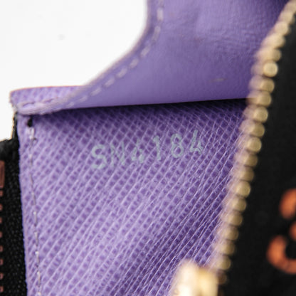 Louis Vuitton Monogram Multicolor Key Pouch Black Violet 6 of 7