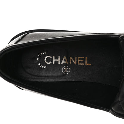 Chanel Lambskin Quilted CC Turnlock Loafers 40 Black 7 of 9