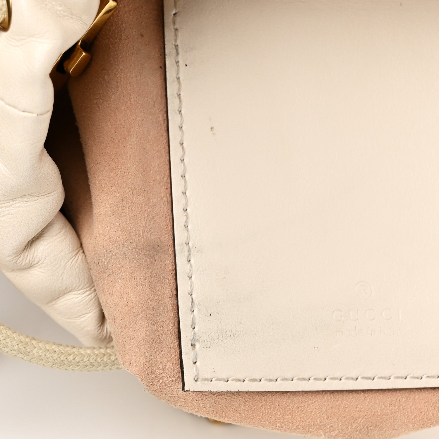 Gucci Calfskin Matelasse Mini GG Marmont 2.0 Bucket Bag White 11 of 12