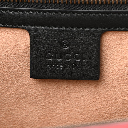 Gucci Calfskin Bamboo Trapuntata Queen Margaret Top Handle Bag Blue Agata Hibiscus Red Mystic White Sugar Pink 6 of 10