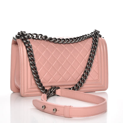 Chanel Lambskin Quilted Medium Boy Flap Light Pink 3 of 7