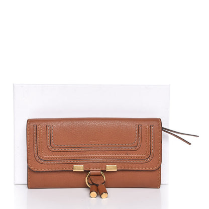 Chloe Calfskin Marcie Continental Flap Wallet Tan 9 of 16