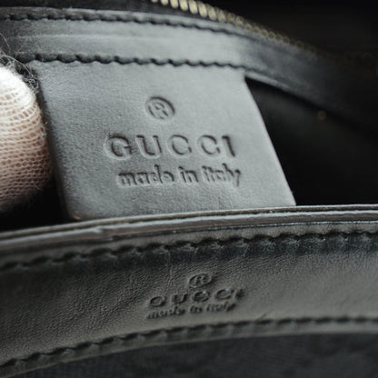 Gucci Canvas Monogram Woven Handle Tote Black 7 of 9