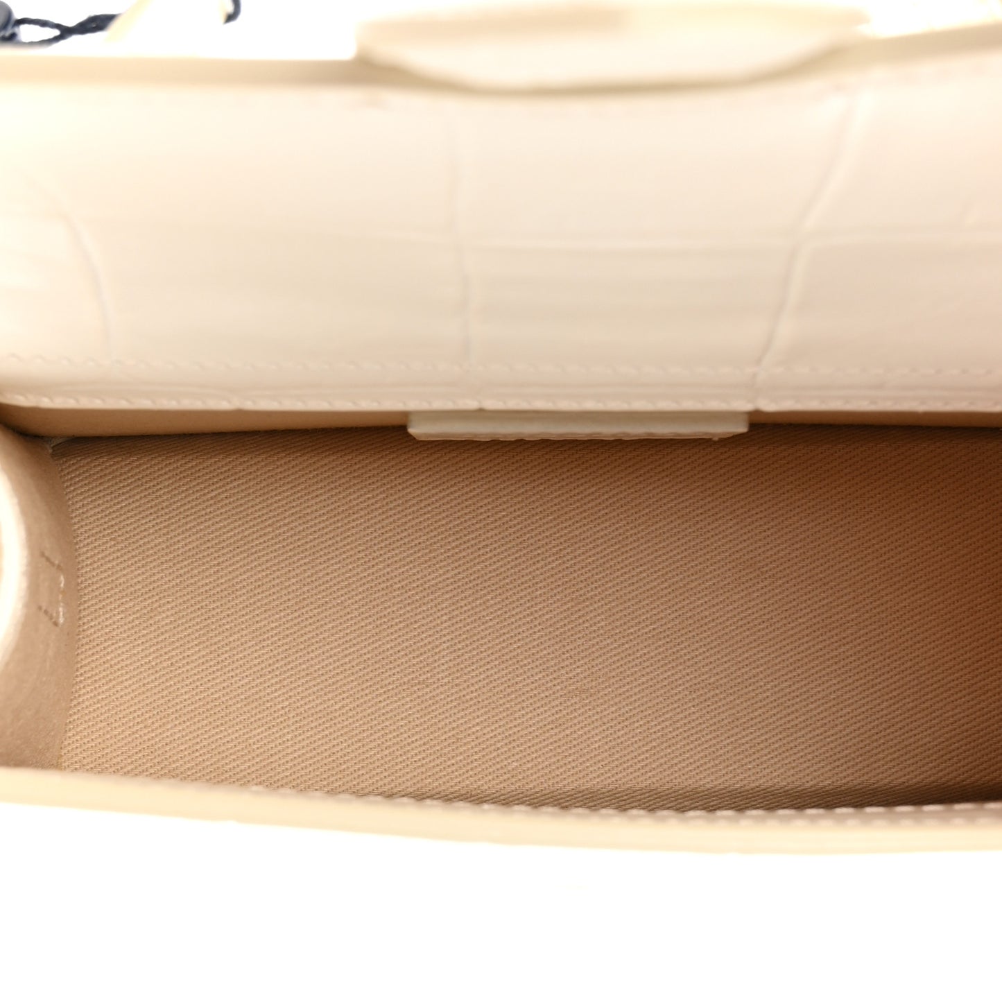 Calfskin Crocodile Embossed Le Bambino Light Ivory