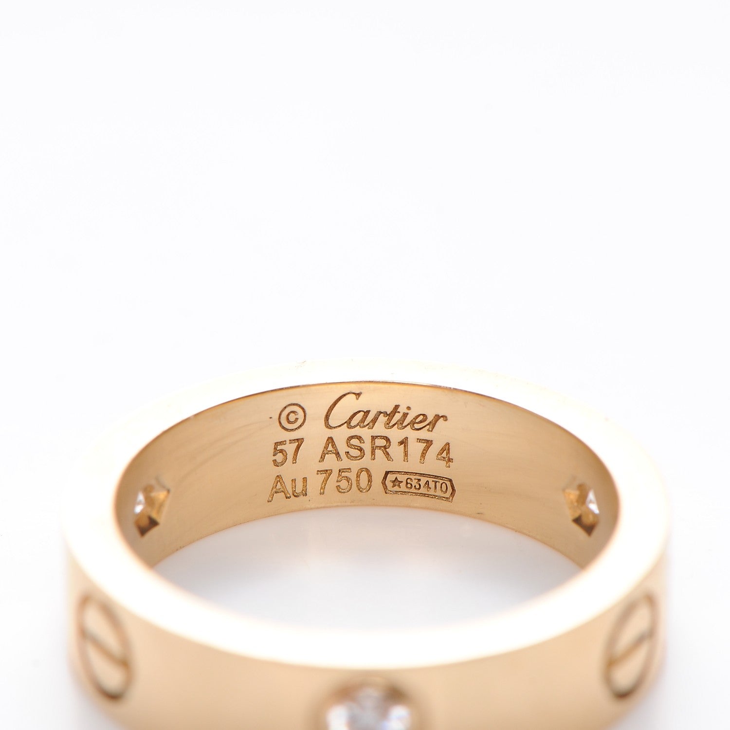 Cartier 18K Yellow Gold 3 Diamond 5.5mm LOVE Ring 57 8 5 of 7